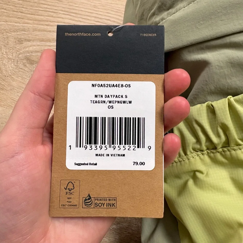 NWT‎ The North Face Mountain Daypack Backpack Color Green